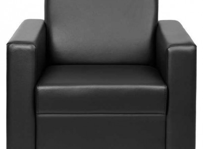 Černá kožená křeslo designer potah jednosedák obývací pokoj relaxační sedadlo